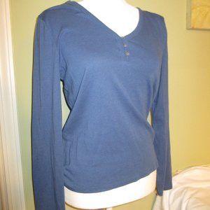 GAP Favorite T Blue Large Long Sleeve